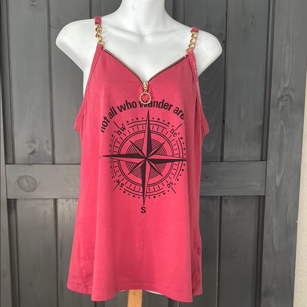 Women's Pink Graphic Tank Top